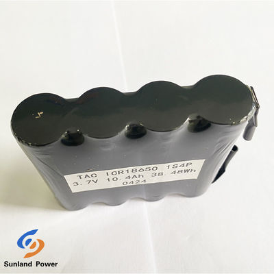 Acumulador 18650 1S4P 3.7V 10.4Ah Batería de iones de litio para panel de incendio con tabla de níquel